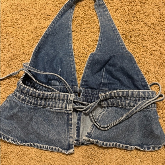 Princess Polly Blue Denim Top - Picture 3 of 4